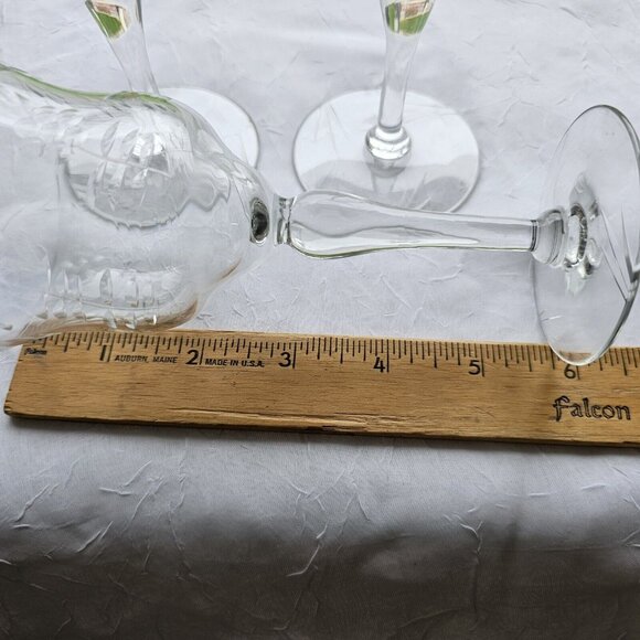 Rock Sharpe Floral Handcut Cocktail Glasses 5.75" set/3 midcentury dinner party - Picture 11 of 13